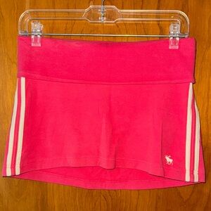 VTG Abercrombie & Fitch Pink Fold-Over Waist Mini Skirt with Script Logo